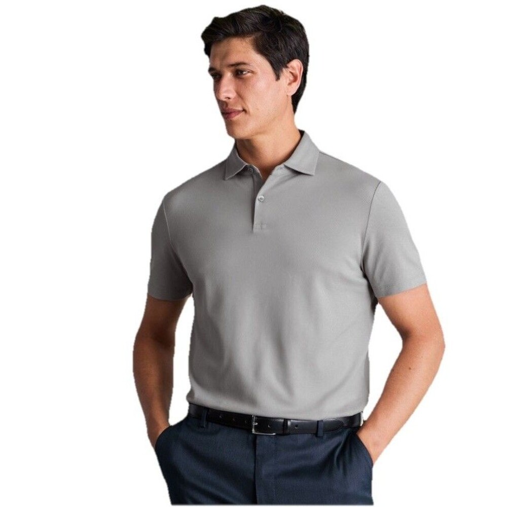 LULULEMON Men's Evolution Polo Shirt Stretch Performance Light Grey Size Medium